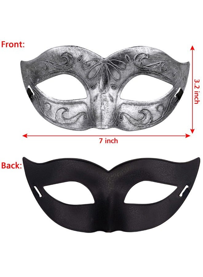 FEQO 48-Piece Vintage Antique Masquerade Masks - Fox, Arrows, Peacock & Little Miss Designs - Black, Gold, Silver & Copper - Adults & Couples - Unisex Adult & Women - Image 2