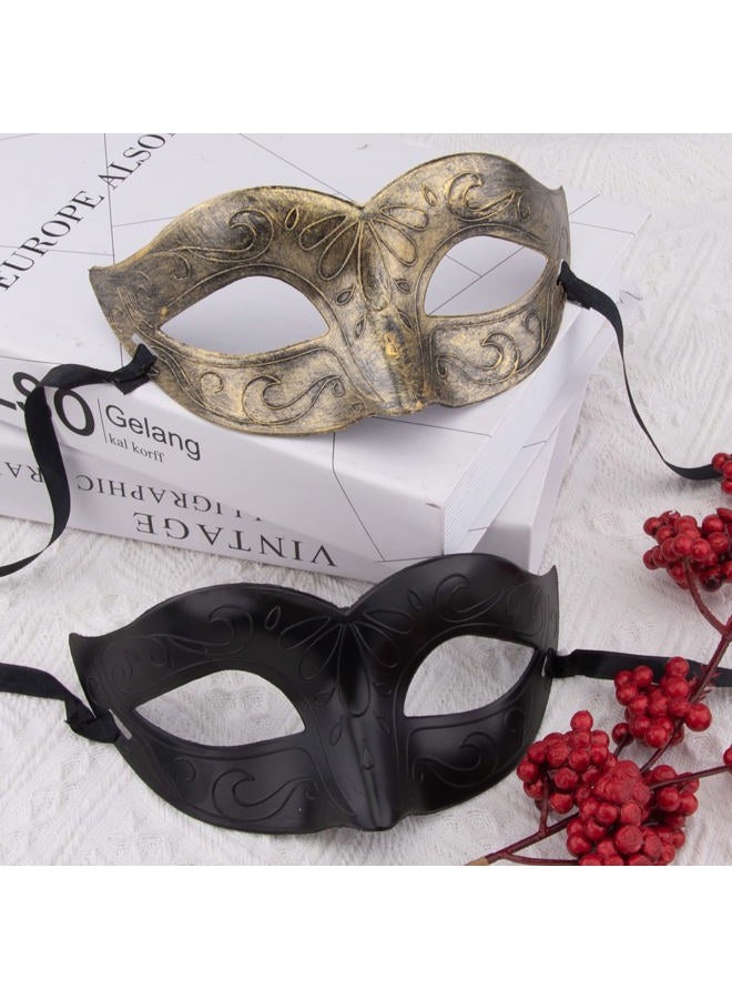 FEQO 48-Piece Vintage Antique Masquerade Masks - Fox, Arrows, Peacock & Little Miss Designs - Black, Gold, Silver & Copper - Adults & Couples - Unisex Adult & Women - Image 4