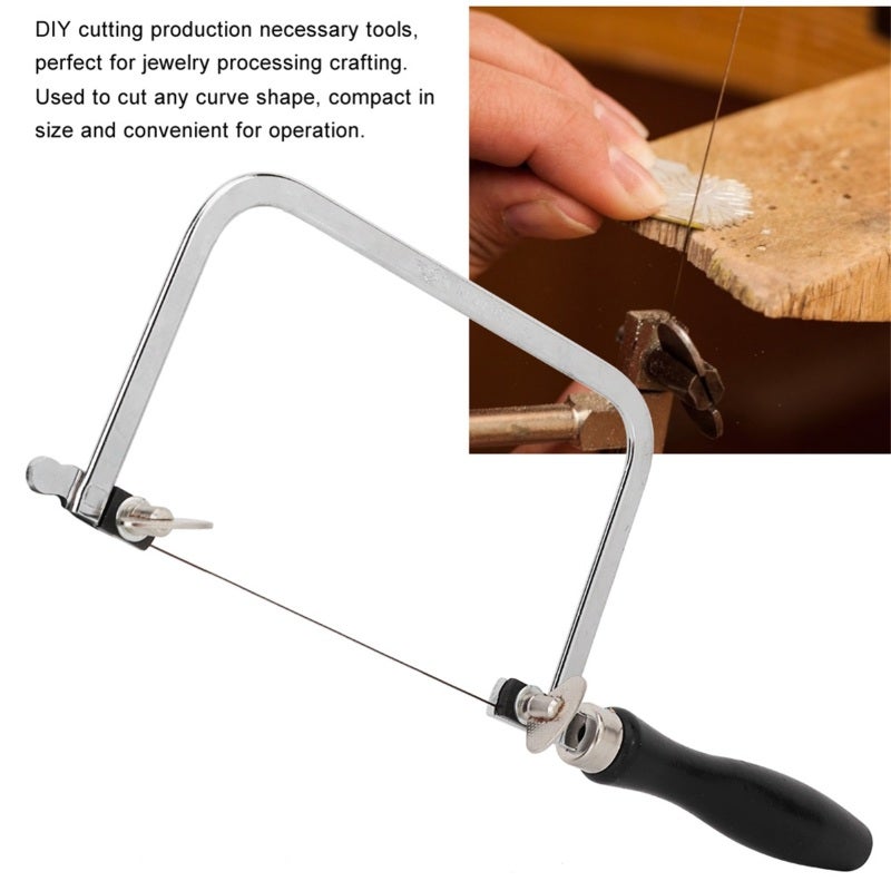 Portable Saw Bow 12 Sturdy Incisive Blades Ergonomic U Shaped Handle - Curve Shape Cutting Jewelry Crafting Tool for DIY Jewelry Processing - Image 3