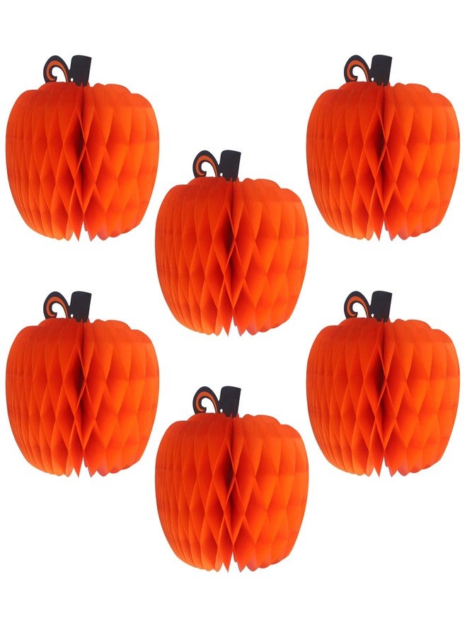 Muswarm 3PCS Thanksgiving Party Centerpiece, Paper Pumpkins and Turkey Decorations for Tables, Fall Honeycomb Decor Accessories for Autumn Harvest Festival(6 Pumpkins) - Image 1