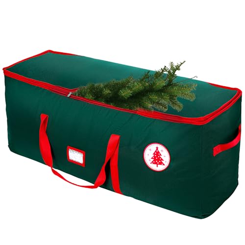 NVRGIUP Large Christmas Tree Storage Bag, Fits Up to 7.5 ft Artificial Disassembled Trees with Durable Handles, Sleek Dual Zipper & Tag Card, Waterproof Tear-proof Holiday Xmas Bags Box for Years Use - Image 1