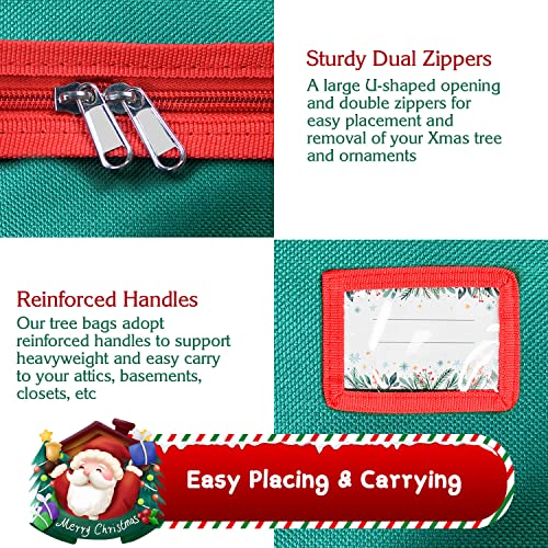 NVRGIUP Large Christmas Tree Storage Bag, Fits Up to 7.5 ft Artificial Disassembled Trees with Durable Handles, Sleek Dual Zipper & Tag Card, Waterproof Tear-proof Holiday Xmas Bags Box for Years Use - Image 5