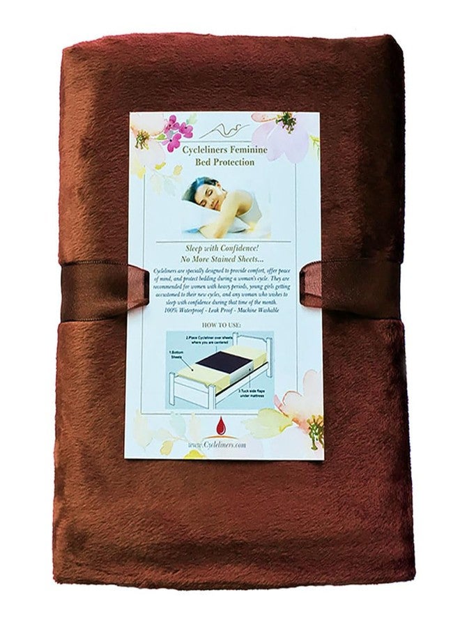 Cycleliners - Sleep with confidence Cycleliners Period Bed Sheets Protector - Waterproof, Leakproof, Reusable, and Washable Menstrual Bed Pad Cover (Brown, King) - Image 4