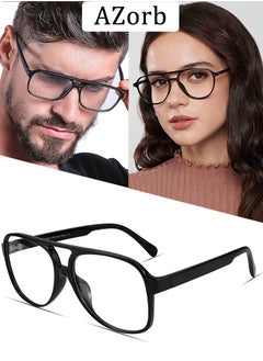 AZorb Anti Blue Light Glasses for Men Women Classic Gaming Reading Blue Light Blocking Glasses Retro Aviator Frame Eye Glasses TV Computer Eyeglasses UV Protection Black  - Image 1
