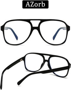 AZorb Anti Blue Light Glasses for Men Women Classic Gaming Reading Blue Light Blocking Glasses Retro Aviator Frame Eye Glasses TV Computer Eyeglasses UV Protection Black  - Image 4
