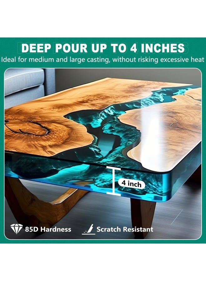 Teexpert Deep Pour Epoxy Resin, 1.5 Gallon Epoxy Resin Kit for 2-4" Pour Depths, Crystal Clear & High Gloss, Bubble-Free Casting Resin for River Tables, Flower Preservation and Mold Crafts - 2:1 Mix - Image 3