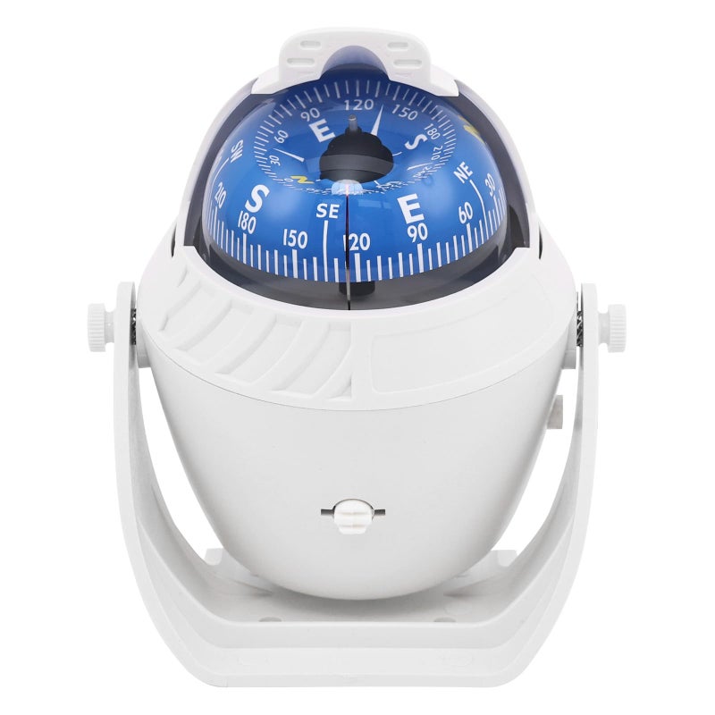 MACHSWON Sea Marine Compass with Mount Compasses Ball Waterproof for Boat Caravan White Sea Marine Compass with Mount for Boat Caravan Truck Car Navigation Compass Boat Sea Marine - Image 2