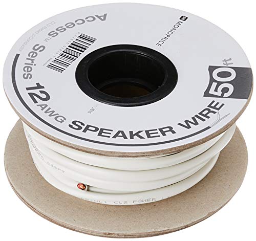 Monoprice 2 Conductor Speaker Wire CL2 Rated 999 OxygenFree Pure Bare Copper 12AWG 50 Feet White Access Series - Image 3