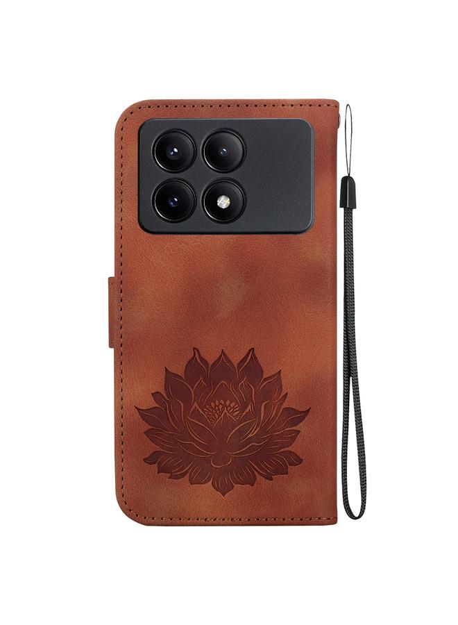 erorex Case For Xiaomi Redmi K70E Lotus Embossed Leather Phone Case - Image 3