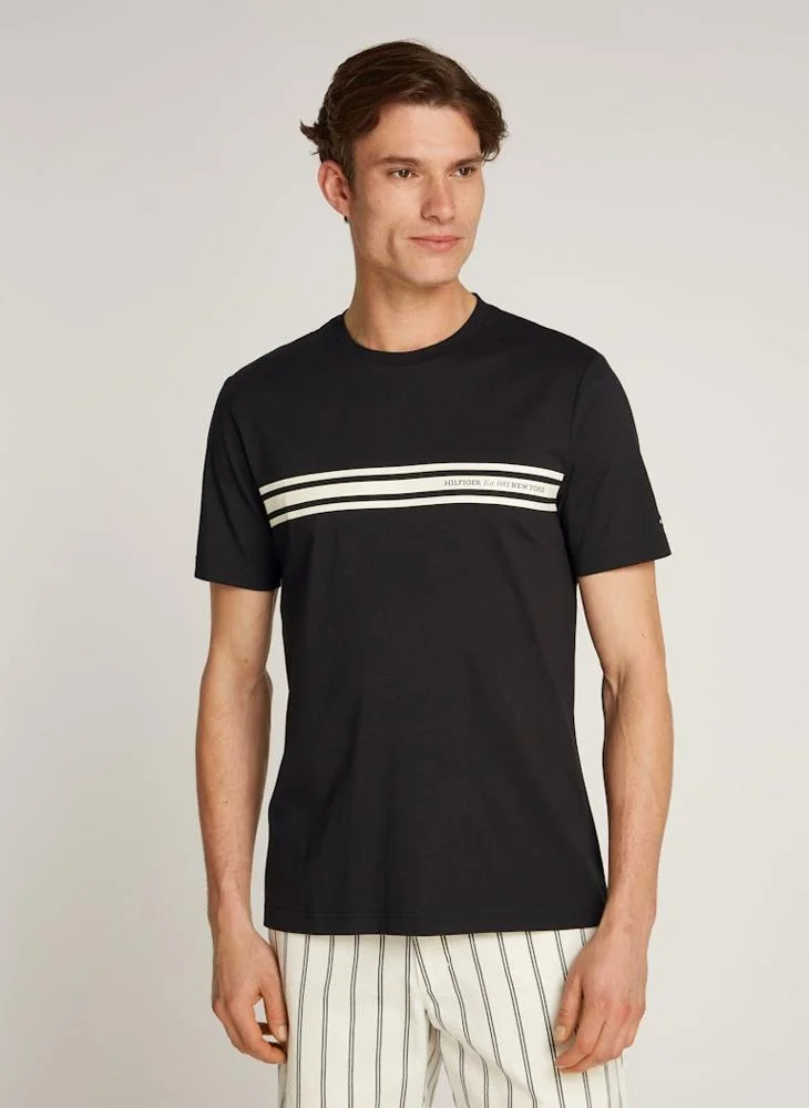 تومي هيلفيغر Stripe Crew Neck T-Shirt