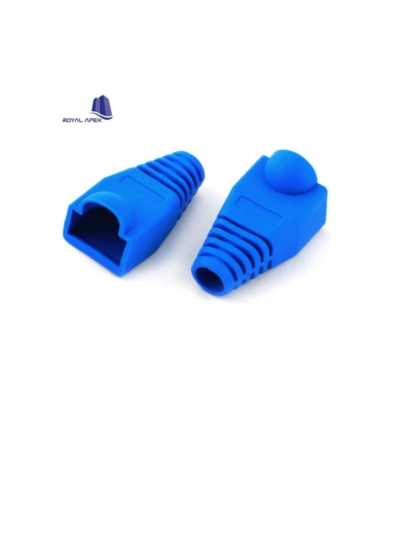 Ethernet RJ45 Cable Connector Boots Silicon Cover Strain Relief Boots CAT5 CAT5E CAT6 CAT6E (Blue - Pack of 100) - Image 2