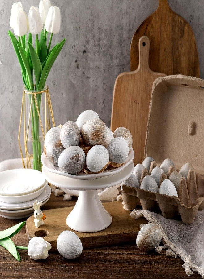 جيجوي مجموعة جيجوي المكونة من 24 قطعة من بيض عيد الفصح المنقطة العتيقة، بيض بلاستيكي محايد الملمس، ألوان باستيل، زينة عيد الفصح المزيفة، حشوات للأوعية والسلال والمزهريات، ديكور ربيعي ريفي غير لامع، مناسب للزينة المنزلية والطاولات (بني) - Image 4