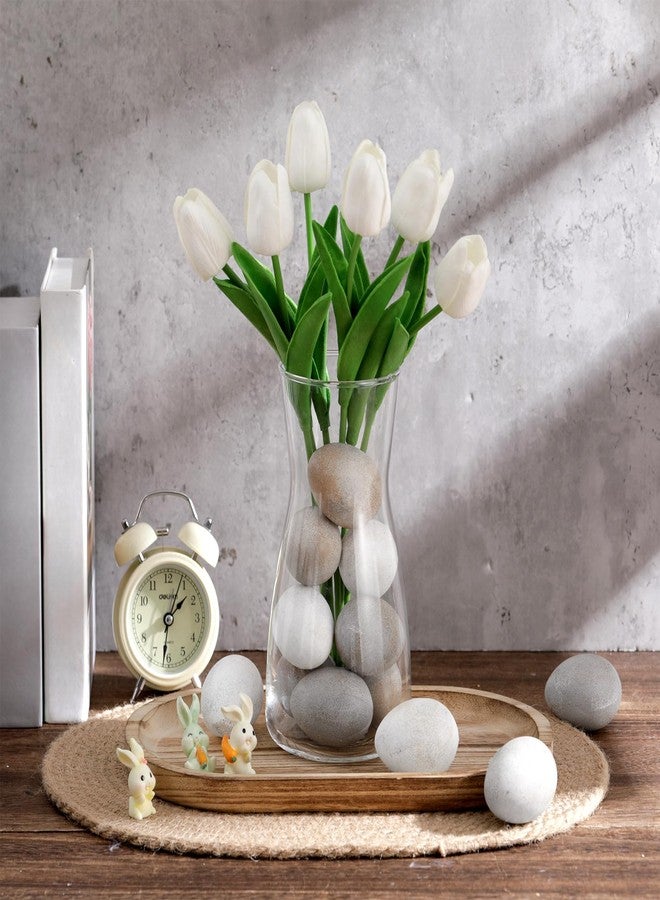 جيجوي مجموعة جيجوي المكونة من 24 قطعة من بيض عيد الفصح المنقطة العتيقة، بيض بلاستيكي محايد الملمس، ألوان باستيل، زينة عيد الفصح المزيفة، حشوات للأوعية والسلال والمزهريات، ديكور ربيعي ريفي غير لامع، مناسب للزينة المنزلية والطاولات (بني) - Image 2