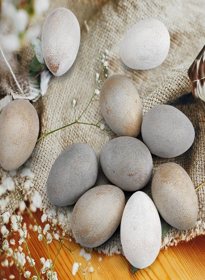 جيجوي مجموعة جيجوي المكونة من 24 قطعة من بيض عيد الفصح المنقطة العتيقة، بيض بلاستيكي محايد الملمس، ألوان باستيل، زينة عيد الفصح المزيفة، حشوات للأوعية والسلال والمزهريات، ديكور ربيعي ريفي غير لامع، مناسب للزينة المنزلية والطاولات (بني) - Image 3