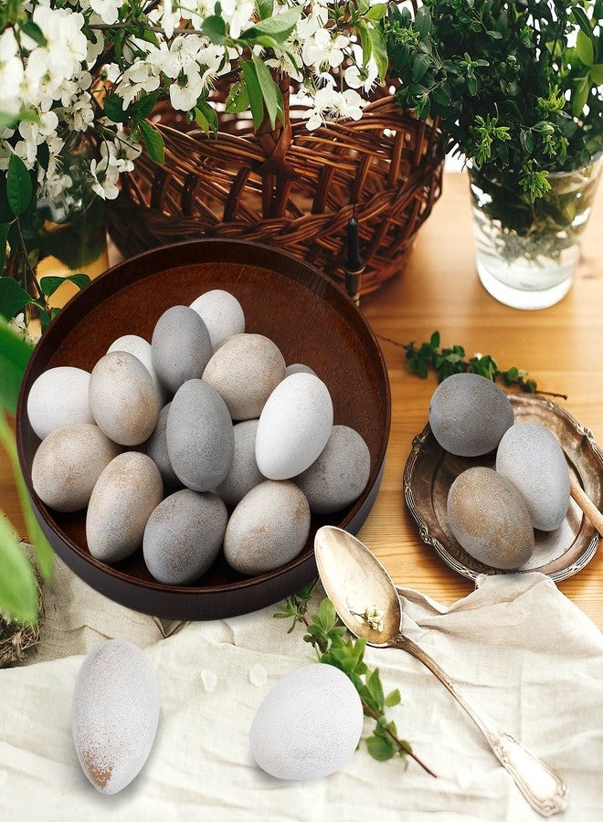 جيجوي مجموعة جيجوي المكونة من 24 قطعة من بيض عيد الفصح المنقطة العتيقة، بيض بلاستيكي محايد الملمس، ألوان باستيل، زينة عيد الفصح المزيفة، حشوات للأوعية والسلال والمزهريات، ديكور ربيعي ريفي غير لامع، مناسب للزينة المنزلية والطاولات (بني) - Image 5