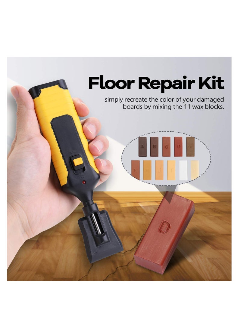 Laminate Floor Repairing Kit, Wax System Floor Worktop Sturdy Casing Chips Scratches Mending Tool Set, for Kitchen Room Flooring Worktop Damaged Doors Damaged Laminate Floor Repair - Image 5
