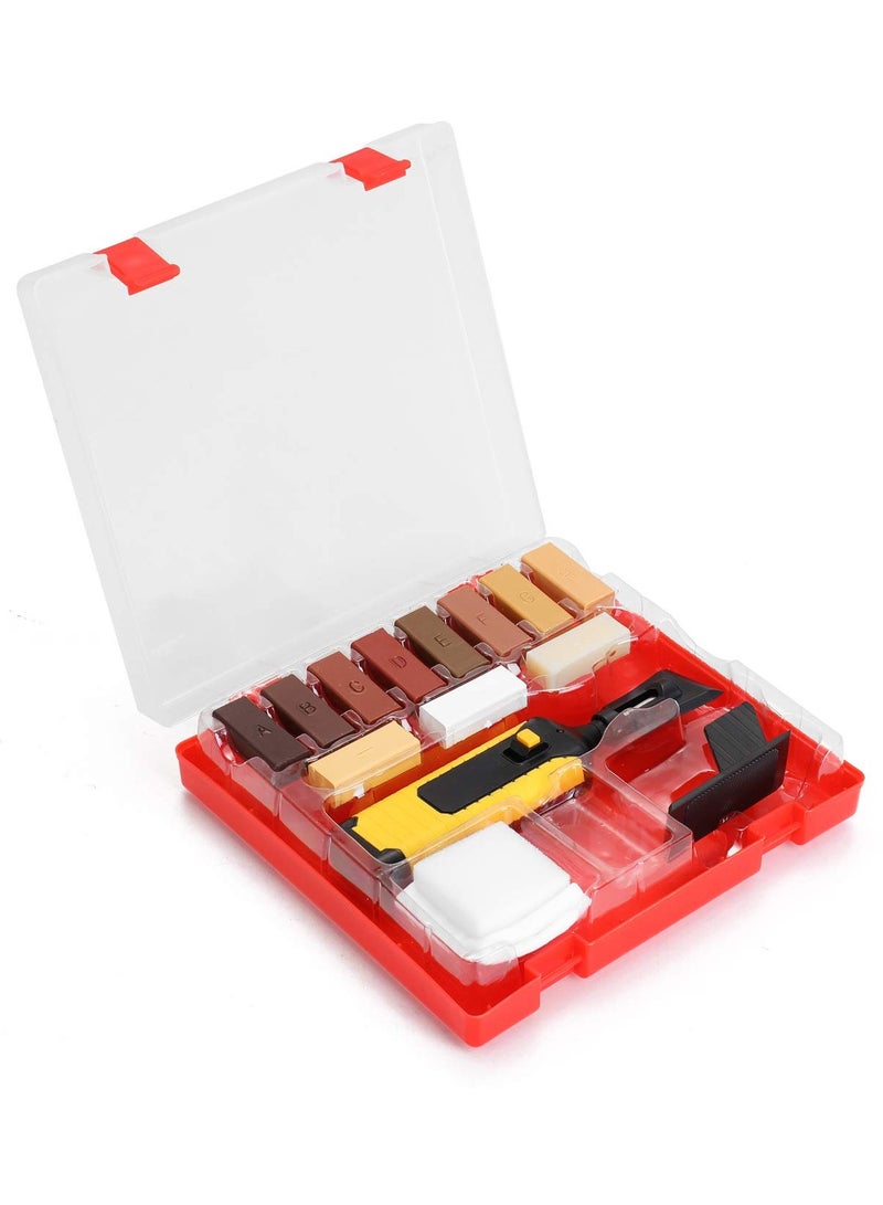 Laminate Floor Repairing Kit, Wax System Floor Worktop Sturdy Casing Chips Scratches Mending Tool Set, for Kitchen Room Flooring Worktop Damaged Doors Damaged Laminate Floor Repair - Image 1
