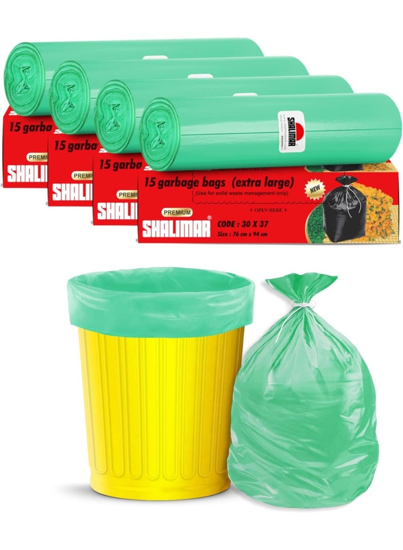 شاليمار بريميوم OXO - شاليمار القابلة للتحلل الحيوي 60 قطعة - كيس قمامة ثقيل سعة 45 جالون، عطر لافندر – سلة قمامة/أكياس قمامة/نفايات مقاومة للتسرب – 193x239 سم سم – يتسع لصناديق 35 إلى 45 جالون – خضراء - Image 1