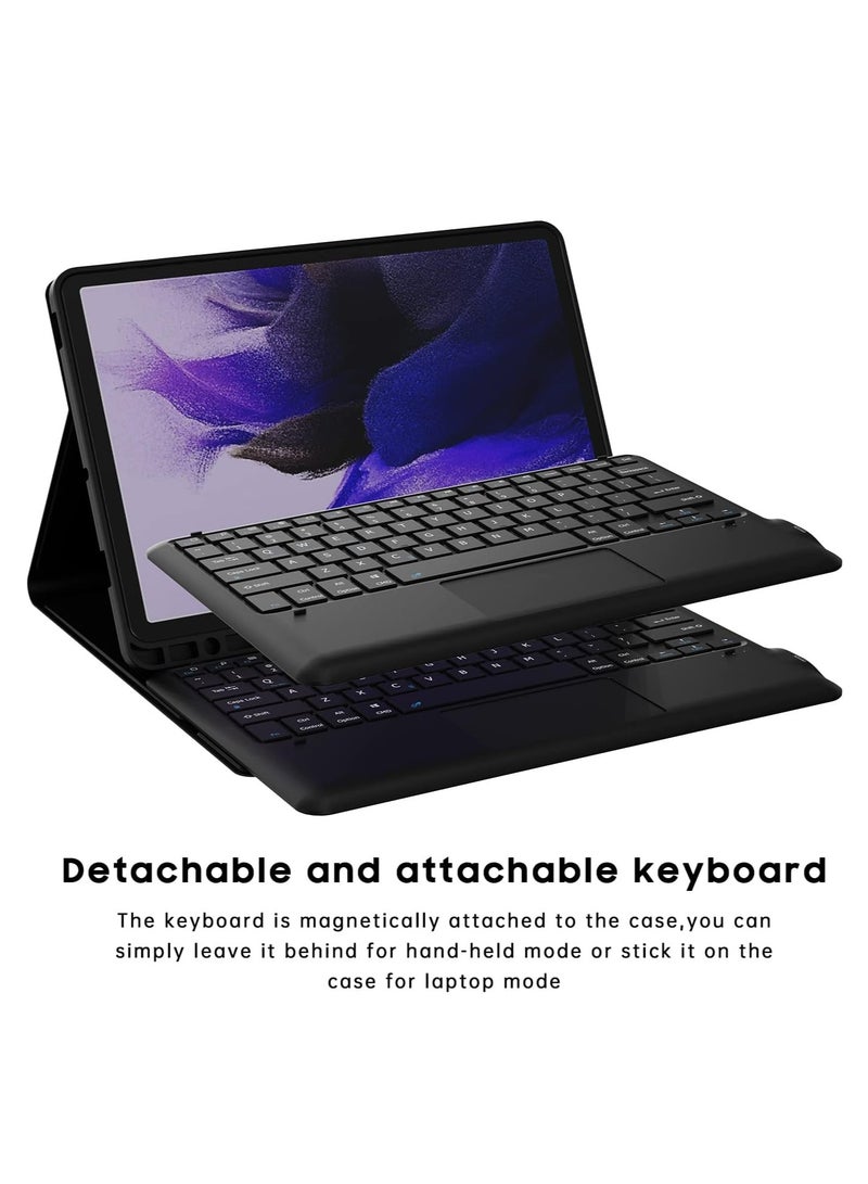 ELTRAZONE Keyboard Case Compatible with Samsung Galaxy Tab S7 FE / S7 Plus /S8+ 12.4 inch Case with Keyboard - Smart Detachable Wireless Touchpad Tablet Keyboard Cover - Image 2