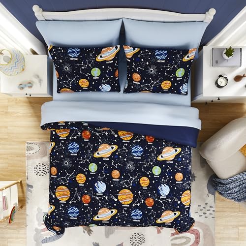 Kaleido Space Twin Kids Comforter Set - 5 Pieces Twin Bedding Sets for Boys, Glow in The Dark Space Bed in A Bag with Sheets - Image 3
