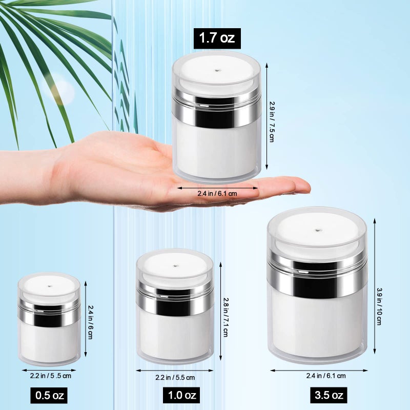 Mluchee 2Pack 100ml Airless Pump Jar - 3.5 Oz Moisturizer Pump Dispenser, Travel Lotion Container Vacuum Bottle for Skincare, Thick Moisturizer - Image 5