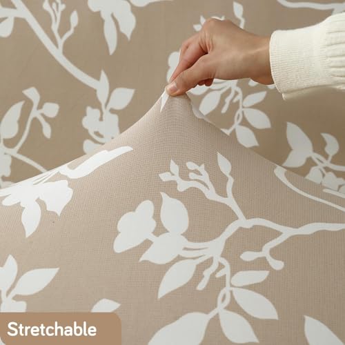 HOKIPO 140gsm Stretchable Sofa Cover for 3 Seater Sofa, Buff Brown Sillehoute Floral (NEW-4947-C7),Polyester Blend - Image 3
