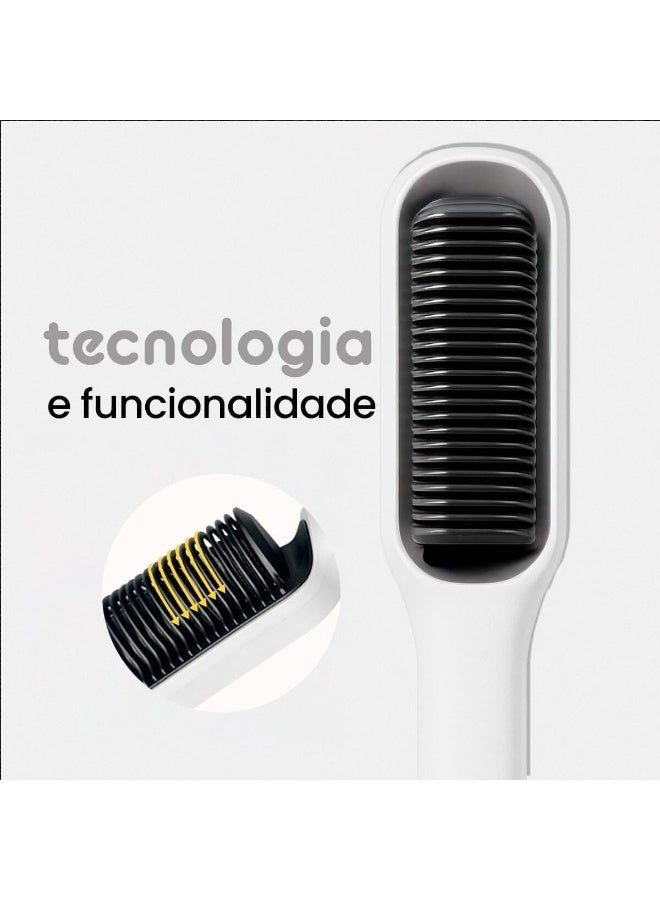 Professional Hair Straightener Comb with Adjustable Temperature Control, Ceramic Heating Comb Brush, Anti Scald Teeth, Fast Heating Hair Straightening Brush for Smooth and Frizz Free Styling ERPC-FH909 - Image 2