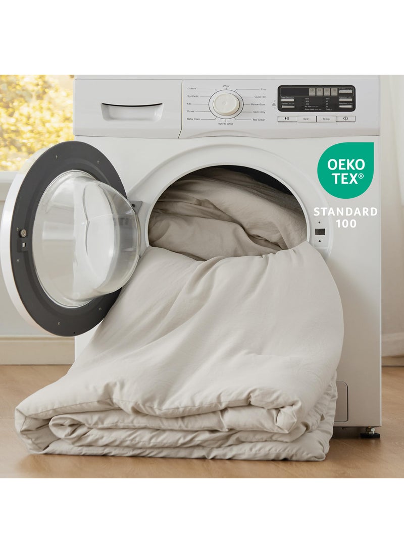 Bedsure Bedsure Queen Size Comforter Set  Linen Soft Prewashed Bed Comforter for All Seasons  3 Pieces Warm Bedding Sets  1 Lightweight Comforter (90""x90"") and 2 Pillowcases (20""x26"")  - Image 5