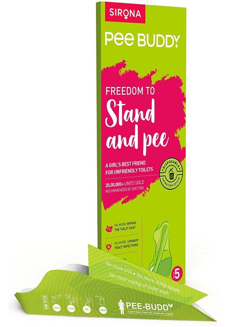 PeeBuddy 5 Funnels Portable Female Urination Device | Disposable Female Urinal Funnel | Travel, Camping, Hiking and Outdoor Activities | Discreet and Compact Stand and Pee Funnel for Women, Girls