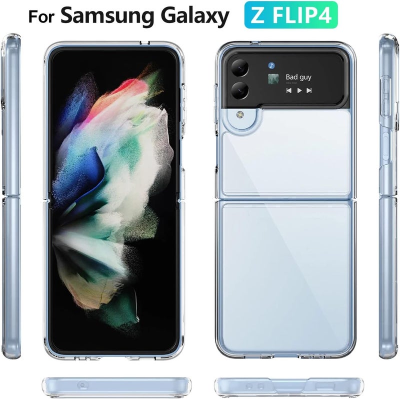 (1+2 قطعة) غطاء لوكيون Z Flip 4 متوافق مع حامي شاشة Samsung Galaxy Z Flip 4 (الشاشة الداخلية) فيلم هيدروجيل غطاء هاتف ناعم شفاف وواضح (Z Flip 4) - Image 2