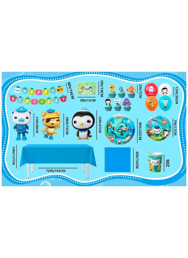 FRUITFUL PARTY - The Octonauts Birthday Party Decorations for 10 Guests, Octonauts Themed Disposable Party Tableware Set - Image 1