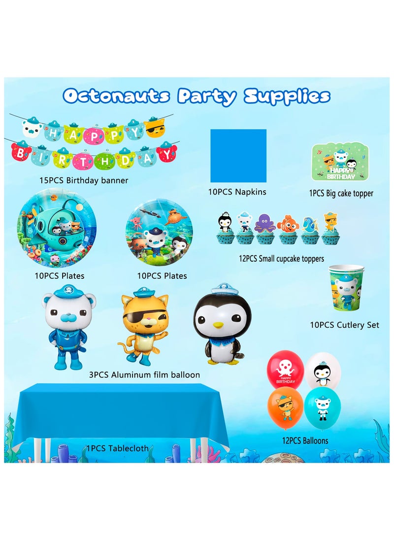 FRUITFUL PARTY - The Octonauts Birthday Party Decorations for 10 Guests, Octonauts Themed Disposable Party Tableware Set - Image 1
