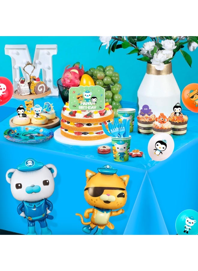 FRUITFUL PARTY The Octonauts Birthday Party Decorations for 10 Guests, Octonauts Disposable Party Tableware Set Banner Balloon Tablecloth Cake Decorations Napkins - Image 4