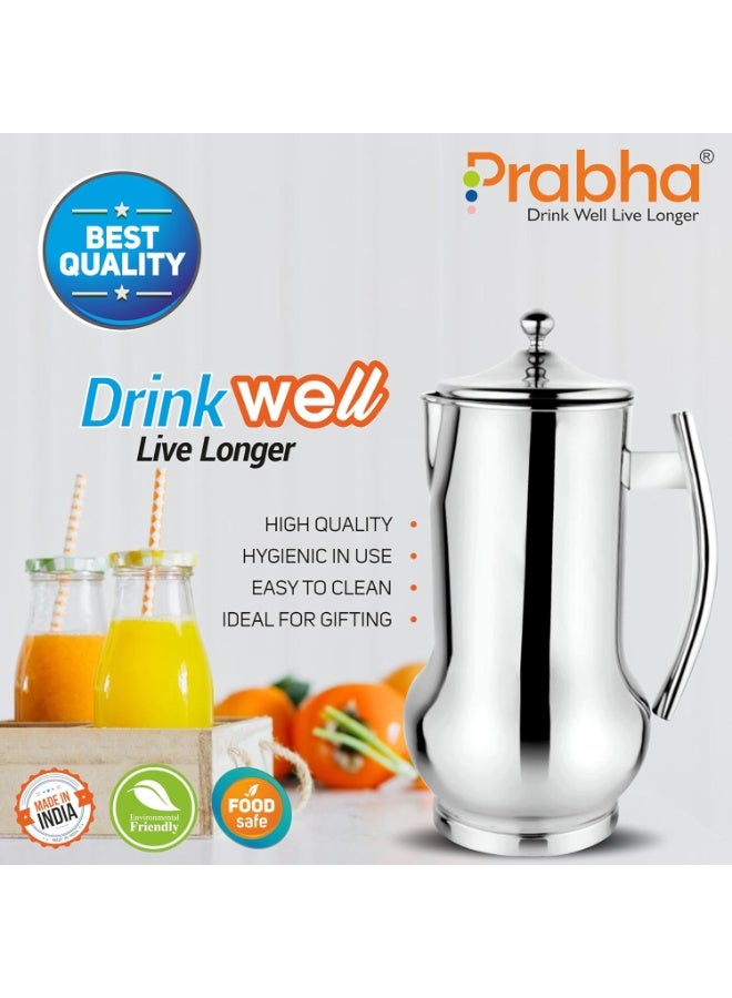 Prabha Stainless Steel Belito Water Jug Plain - 2000ml | Ideal for Home & Kitchen - Image 2
