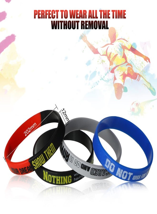 Kathfly 48 Pcs Motivational Bracelets Inspirational Rubber Wristband Silicone Stretch Unisex Party Favors Gifts for Back to School Goodie Bag Stuffers Fillers Supplies Decorations Adult Teen - Image 3