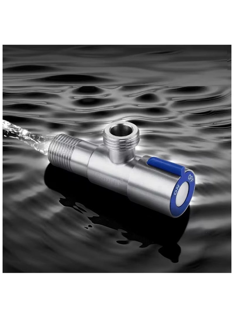 2 Pieces Stainless Steel Angle Valve ½ Inches Hot Or Cold Water Valve For Bathroom Kitchen Toilet Taps  - Image 2