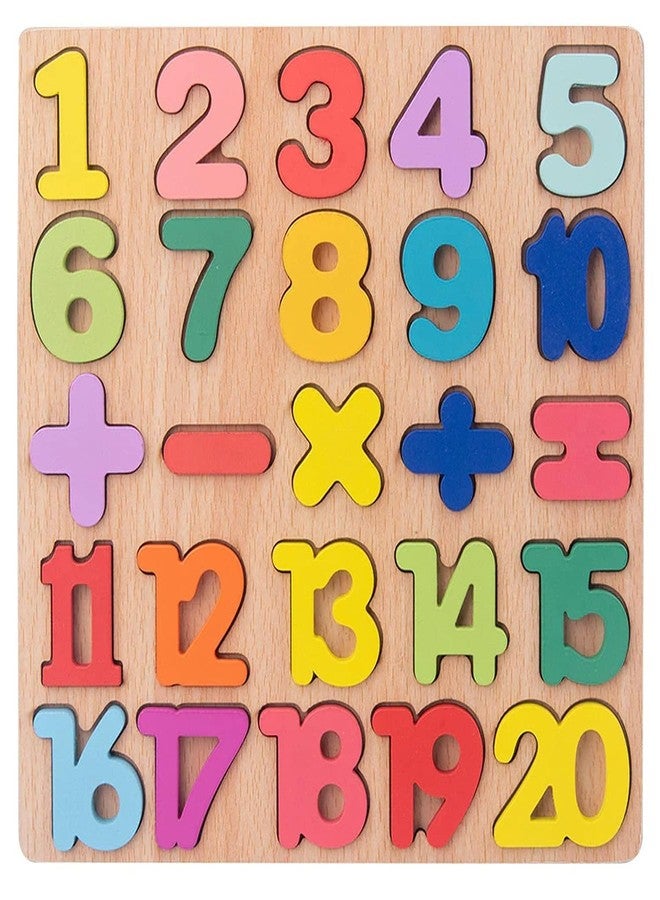 AISBUGUR Wooden Educational Learning Toy for Kids Montessori Inspired Puzzle Board with Shape Number and Color Sorting Alphabet Clock Interactive Motor Skills Preschool Toddler Activity Game Fun (Number) - Image 5