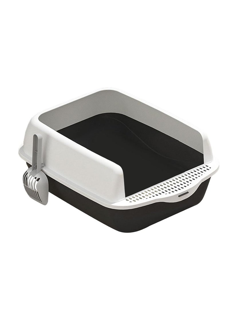 Open Top Kitty Litter Pan Tall Supplies Detachable Large Semi Enclosed Stain Resistant Heighten Cat Toilet - Image 1