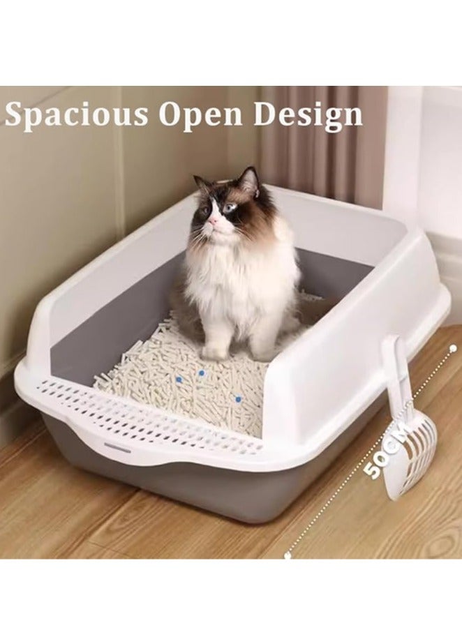 Open Top Kitty Litter Pan Tall Supplies Detachable Large Semi Enclosed Stain Resistant Heighten Cat Toilet - Image 5