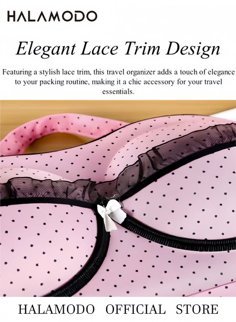 HALAMODO Travel Organizer Portable Bra Storage Bag Travel Storage Organizer Bag Zip Bag Case Luggage Organizer Bags for Bra Hosiery Stocking Underwear Lingerie - Image 2