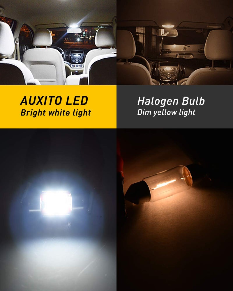 AUXITO CANBUS Error Free 4-SMD 3030 Chipset 31mm (1.25 inch) DE3175 DE3021 Festoon 6000K Xenon White LED Bulbs Replacement for Interior Map Dome License Plate Lights Lamps (Pack of 4) - Image 3