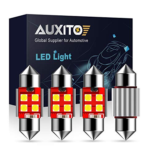 AUXITO CANBUS Error Free 4-SMD 3030 Chipset 31mm (1.25 inch) DE3175 DE3021 Festoon 6000K Xenon White LED Bulbs Replacement for Interior Map Dome License Plate Lights Lamps (Pack of 4) - Image 1
