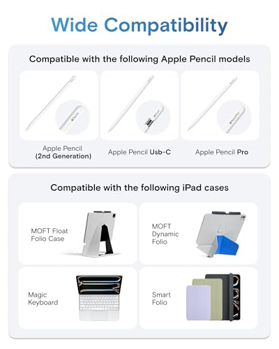 MOFT حامل قلم MOFT لقلم Apple Pencil Pro و Apple Pencil من الجيل الثاني المتوافق مع لوحة مفاتيح Magic MOFT Dynamic Folio Float Folio لجهاز iPad باللون الأسود - Image 3