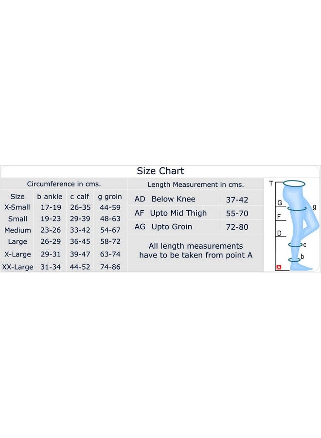 Comprezon Cotton Varicose Vein Stockings Class 2-Below Knee-Large(For ankle circumference of 26-29 cm)-1 Pair - Image 2