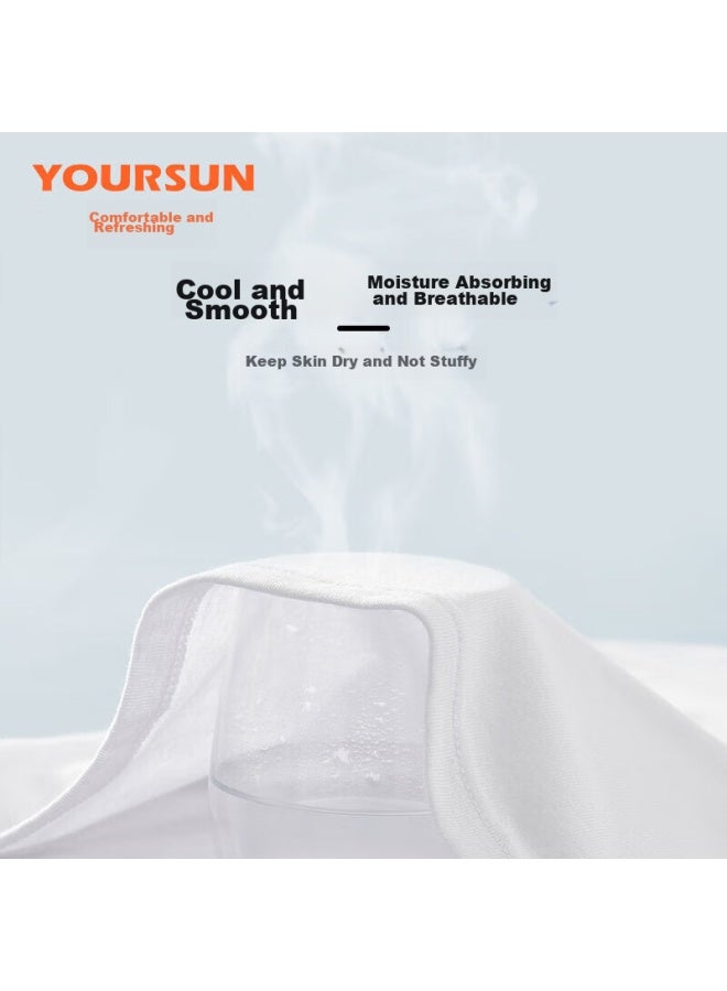 Your Sun Yiershuang قميص رجالي قطني صيفي ماص للعرق، مناسب للرياضة والجري، تنفس ومريح للارتداء اليومي، علبة تحتوي على 2 قطع - Image 3