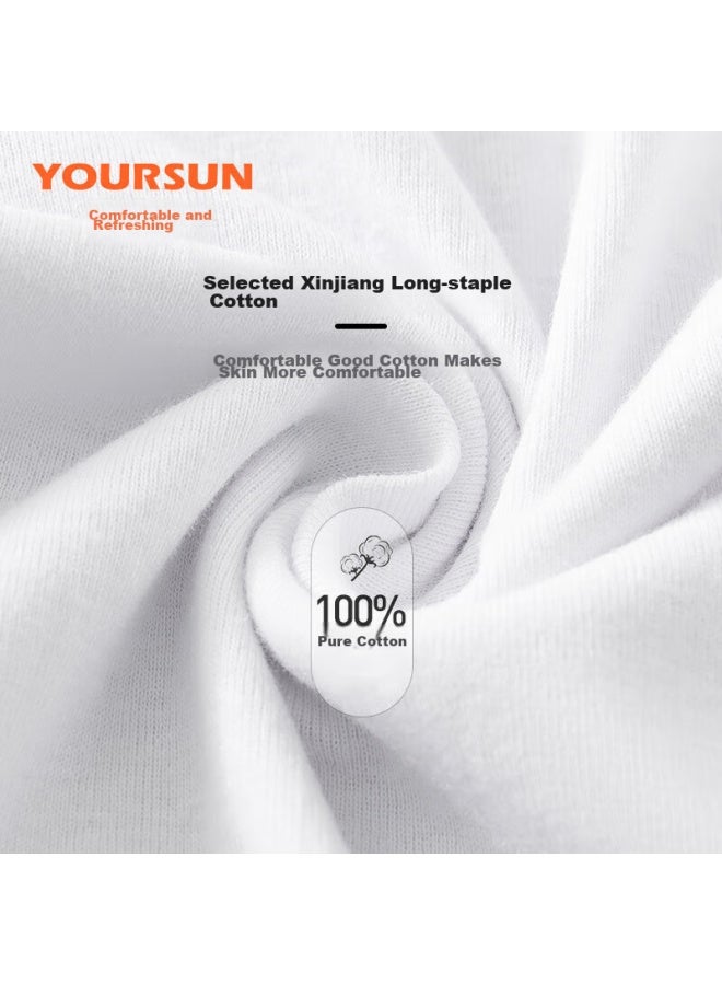 Your Sun Yiershuang قميص رجالي قطني صيفي ماص للعرق، مناسب للرياضة والجري، تنفس ومريح للارتداء اليومي، علبة تحتوي على 2 قطع - Image 2