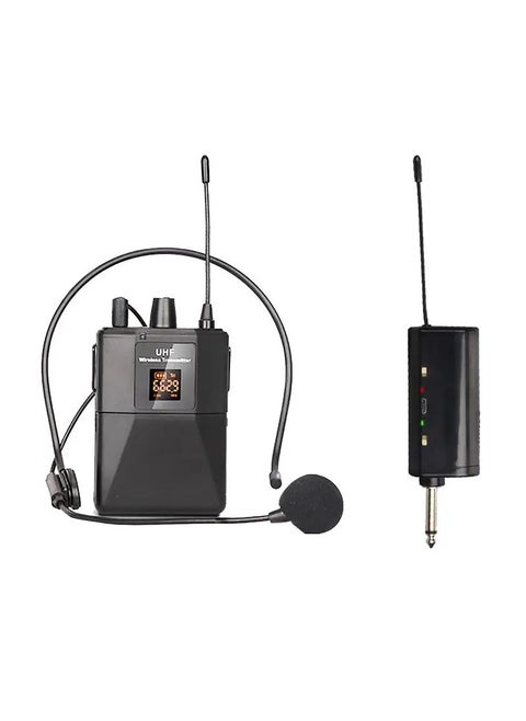 UHF Wireless Headset Microphone with Transmitter Receiver LED Digital Display Bodypack Transmitter for Teaching Live Performance