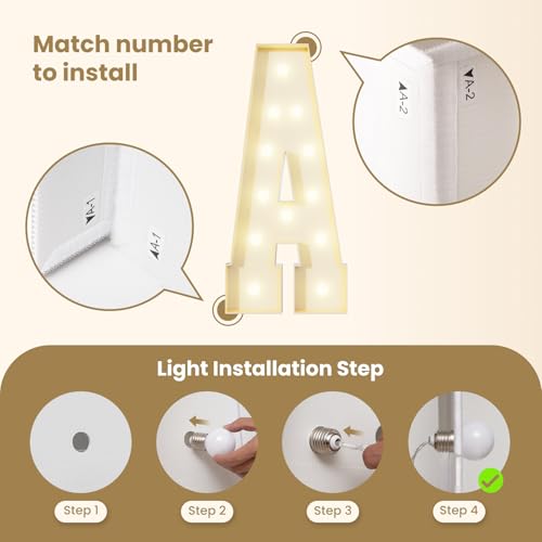 GGPL 4FT Marquee Numbers 1 Sign,Large Light Up Numbers Party Decoration - Hook and Loop Fastener,No Tools Easy Setup, Corrugated Plastic for Birthdays Weddings Baby Anniversaries(Numbers 1) - Image 5