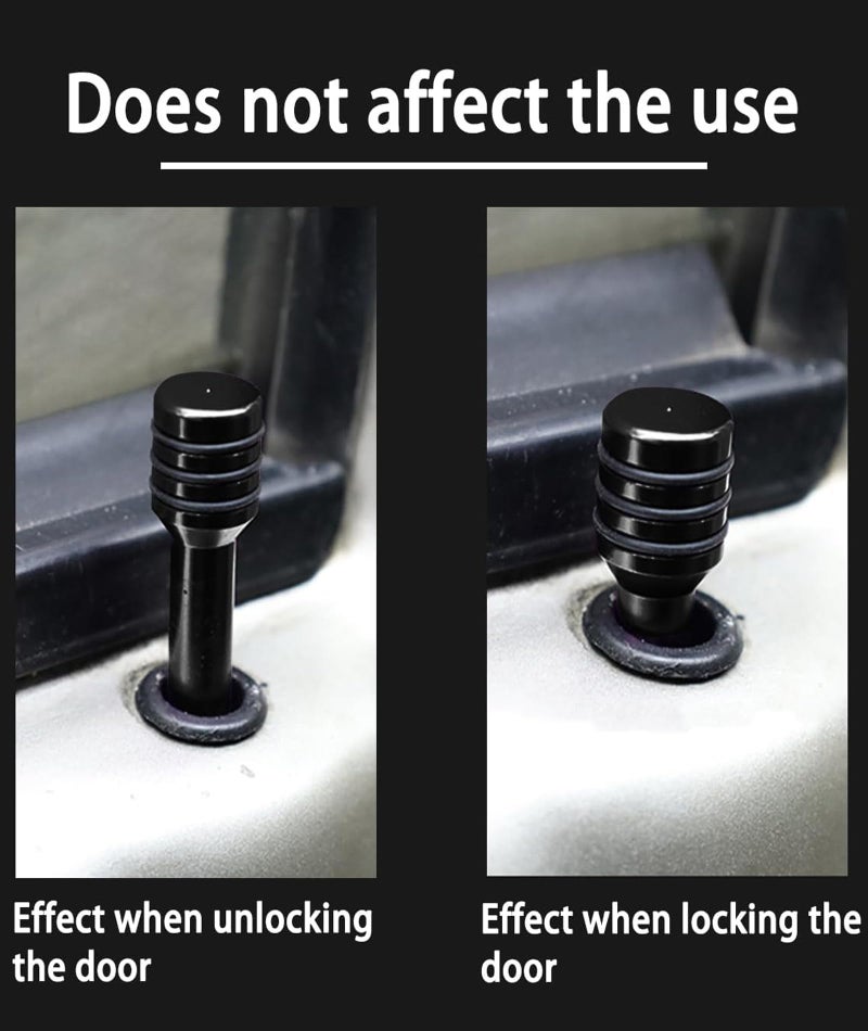 RupeeRise 8 Pcs Car Door Lock Knobs, Universal Anti-Rust Latch Cover + Inner Pull Pins for Car Door Trim, Bumper, Sill Protection & Decoration - Image 4