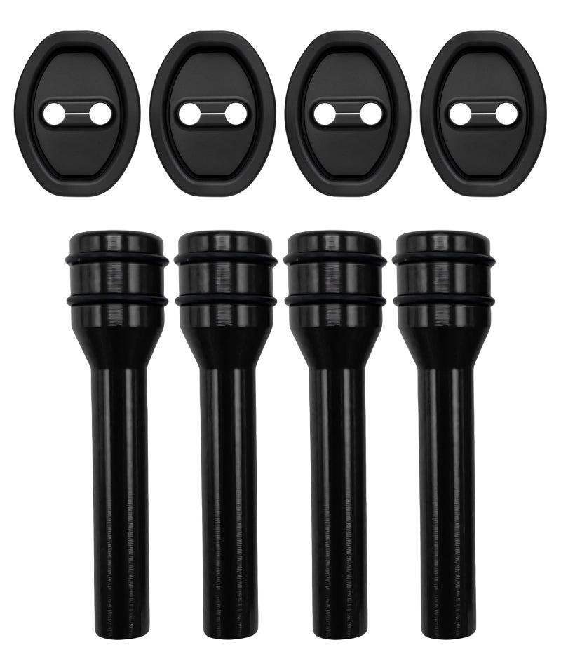 RupeeRise 8 Pcs Car Door Lock Knobs, Universal Anti-Rust Latch Cover + Inner Pull Pins for Car Door Trim, Bumper, Sill Protection & Decoration - Image 1
